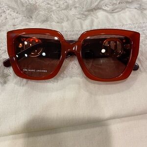 Marc Jacobs Burgundy Sunglasses with Bright Yellow Case